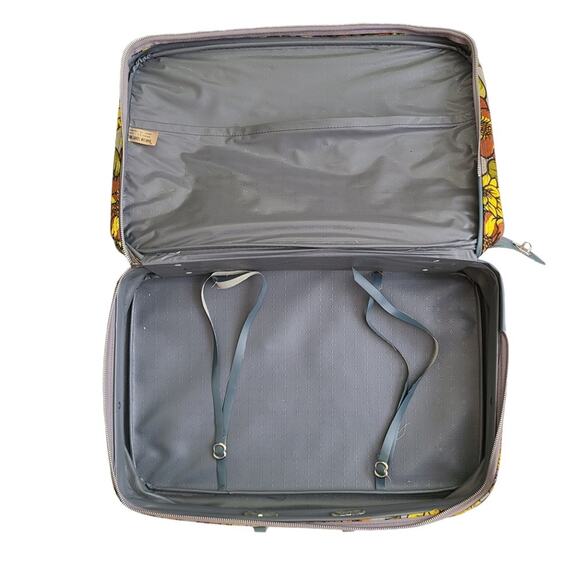 Vintage Retro 60s 70s Mod Floral Suitcase - Picture 7 of 9